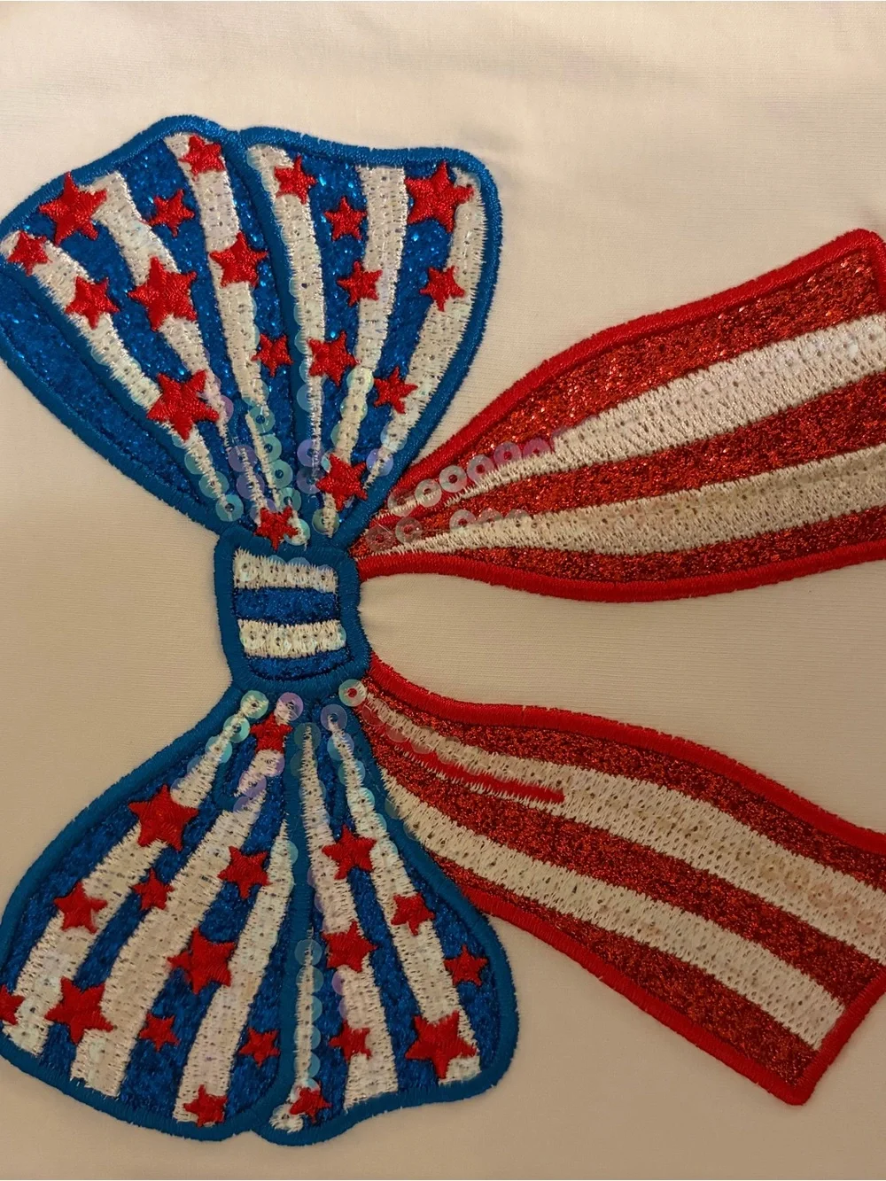 Girls Patriotic Bow Tee with Blue Star Skirt